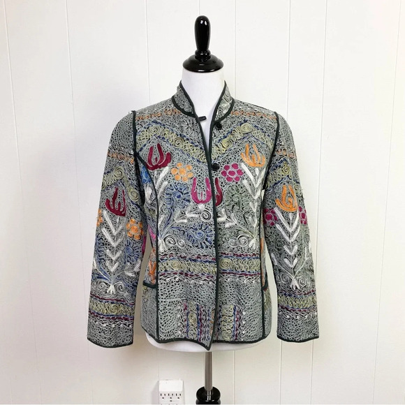 Reversible Tapestry Jacket Womens S/M Wearable Art Boho Lagenlook Colorful - Picture 2 of 16